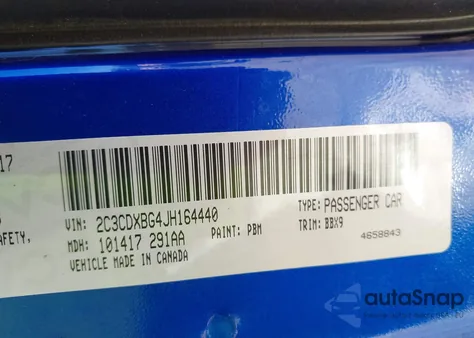 2018 Dodge Charger Sxt из США, поврежденный, VIN 2C3CDXBG4JH164440